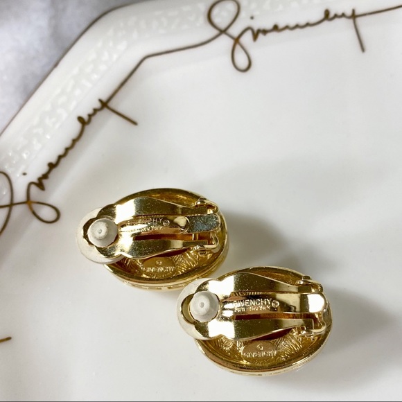Givenchy Couture Crystal Clip-On Logo Earrings - Picture 6 of 12